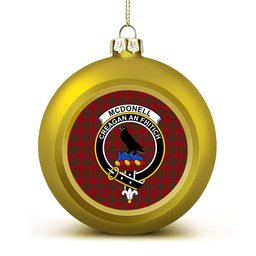 ScotsTee Shop Scottish McDonell of Keppoch Crest Tartan Christmas Ball Ornament