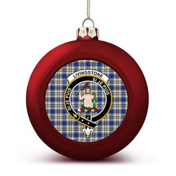 ScotsTee Shop Scottish Livingstone Dress Modern Crest Tartan Christmas Ball Ornament