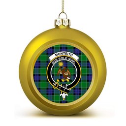 ScotsTee Shop Scottish Monteith Crest Tartan Christmas Ball Ornament