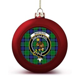 ScotsTee Shop Scottish Monteith Crest Tartan Christmas Ball Ornament
