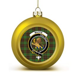ScotsTee Shop Scottish MacFie Hunting Ancient Crest Tartan Christmas Ball Ornament