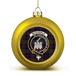 ScotsTee Shop Scottish McDonald of Clan Ranald Crest Tartan Christmas Ball Ornament