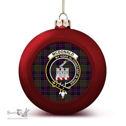 ScotsTee Shop Scottish McDonald of Clan Ranald Crest Tartan Christmas Ball Ornament