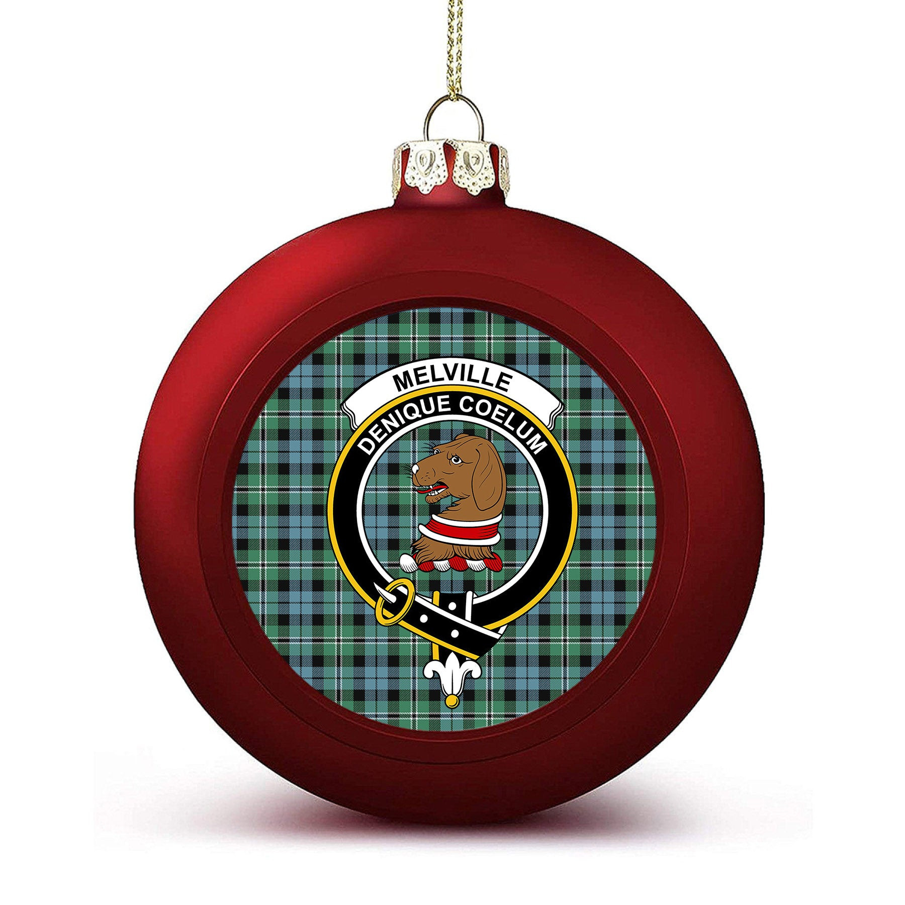 ScotsTee Shop Scottish Melville SC Crest Tartan Christmas Ball Ornament