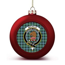 ScotsTee Shop Scottish Melville SC Crest Tartan Christmas Ball Ornament