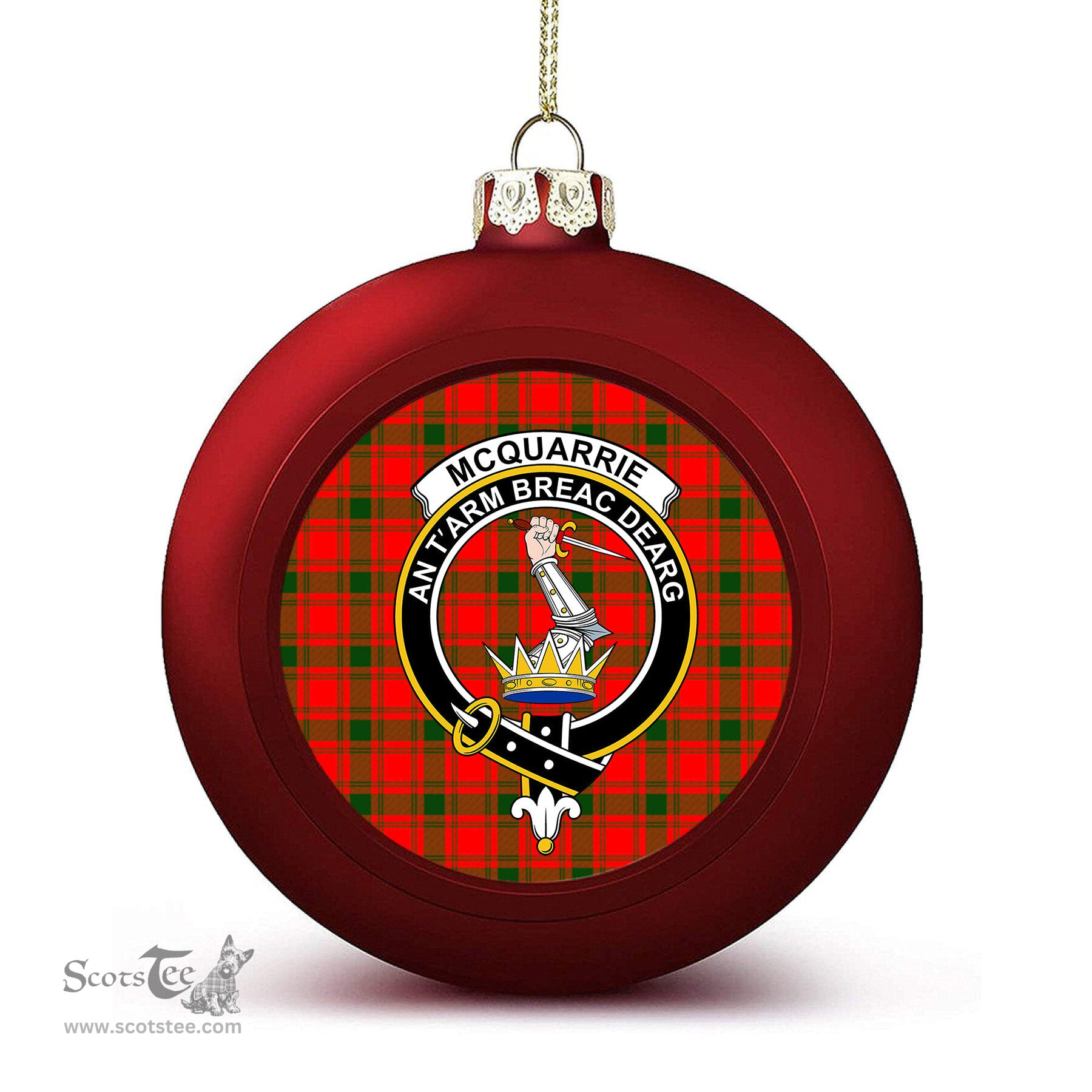 ScotsTee Shop Scottish McQuarrie Modern Crest Tartan Christmas Ball Ornament