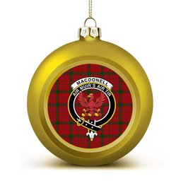 ScotsTee Shop Scottish MacDonell of Keppoch Modern Crest Tartan Christmas Ball Ornament
