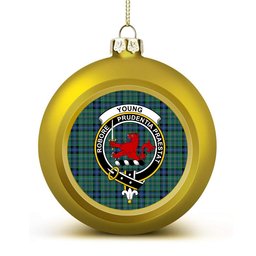 ScotsTee Shop Scottish Young Melvina Modern Crest Tartan Christmas Ball Ornament