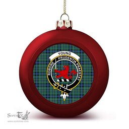 ScotsTee Shop Scottish Young Melvina Modern Crest Tartan Christmas Ball Ornament