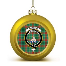 ScotsTee Shop Scottish Muirhead Modern Crest Tartan Christmas Ball Ornament