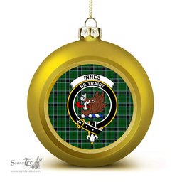 ScotsTee Shop Scottish Innes Hunting Crest Tartan Christmas Ball Ornament