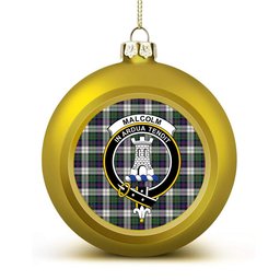 ScotsTee Shop Scottish Malcolm Dress Modern Crest Tartan Christmas Ball Ornament