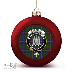 ScotsTee Shop Scottish Strange of Balkaskie Crest Tartan Christmas Ball Ornament