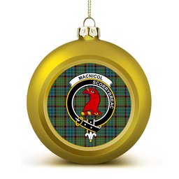 ScotsTee Shop Scottish MacNicol Hunting Ancient Crest Tartan Christmas Ball Ornament