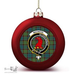 ScotsTee Shop Scottish MacNicol Hunting Ancient Crest Tartan Christmas Ball Ornament