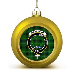 ScotsTee Shop Scottish McArthur Highland Crest Tartan Christmas Ball Ornament