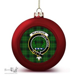 ScotsTee Shop Scottish McArthur Highland Crest Tartan Christmas Ball Ornament