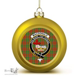 ScotsTee Shop Scottish MacDonald of Kingsburgh Ancient Crest Tartan Christmas Ball Ornament
