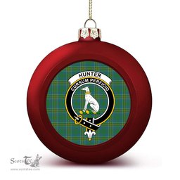ScotsTee Shop Scottish Hunter of Hunterston Ancient Crest Tartan Christmas Ball Ornament