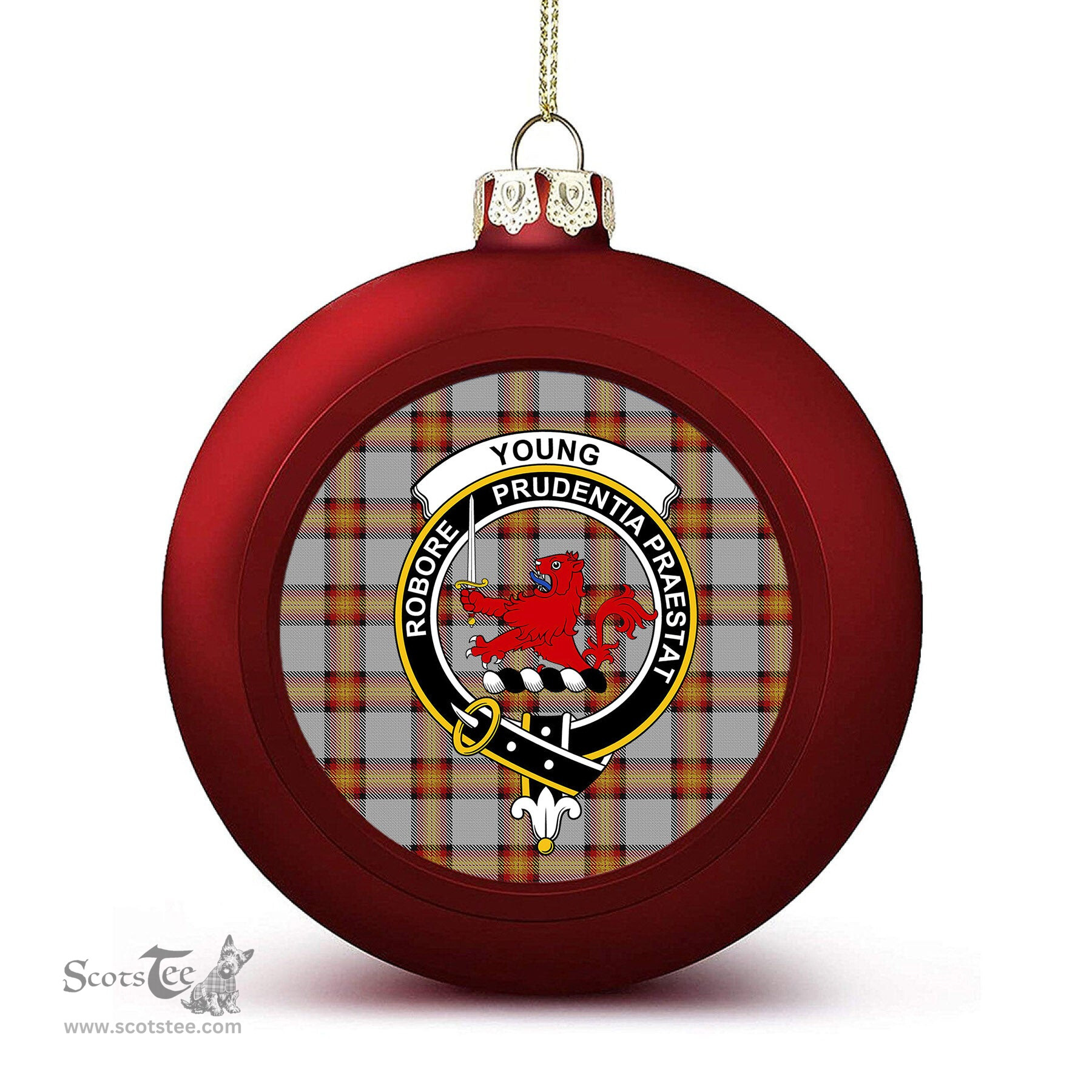 ScotsTee Shop Scottish Young, Christina Crest Tartan Christmas Ball Ornament
