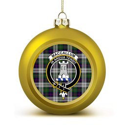 ScotsTee Shop Scottish MacCallum Dress - TD Crest Tartan Christmas Ball Ornament
