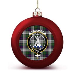 ScotsTee Shop Scottish MacCallum Dress - TD Crest Tartan Christmas Ball Ornament