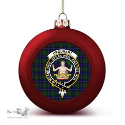 ScotsTee Shop Scottish Urquhart White Line Crest Tartan Christmas Ball Ornament