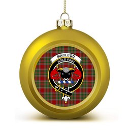 ScotsTee Shop Scottish MacLeod of Gesto 1 Crest Tartan Christmas Ball Ornament