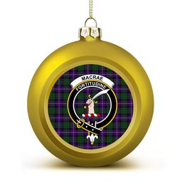 ScotsTee Shop Scottish MacRae Hunting 1 Crest Tartan Christmas Ball Ornament