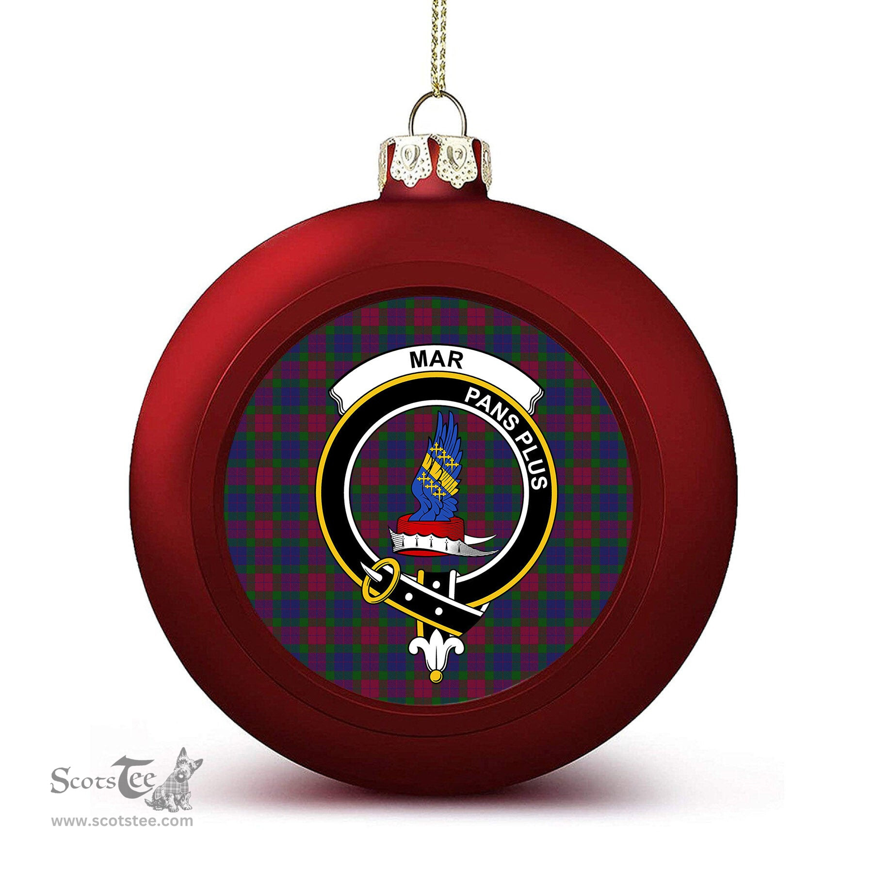 ScotsTee Shop Scottish Mar Dress - TD Crest Tartan Christmas Ball Ornament