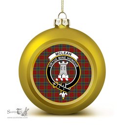 ScotsTee Shop Scottish McLean of Duart Crest Tartan Christmas Ball Ornament