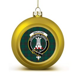 ScotsTee Shop Scottish MacLean of Duart Hunting Modern Crest Tartan Christmas Ball Ornament