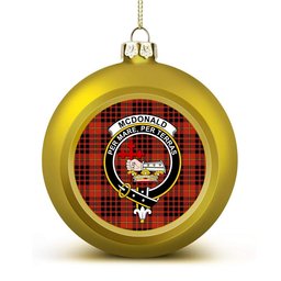 ScotsTee Shop Scottish McDonald of Ardnamurchan Ancient Crest Tartan Christmas Ball Ornament