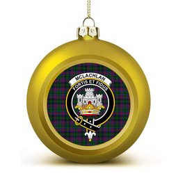 ScotsTee Shop Scottish McLachlan Hunting Crest Tartan Christmas Ball Ornament
