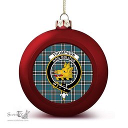 ScotsTee Shop Scottish Thompson Dress Blue Ancient Crest Tartan Christmas Ball Ornament