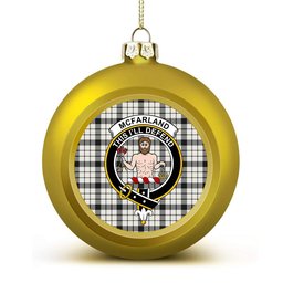 ScotsTee Shop Scottish McFarland Black White Ancient Crest Tartan Christmas Ball Ornament
