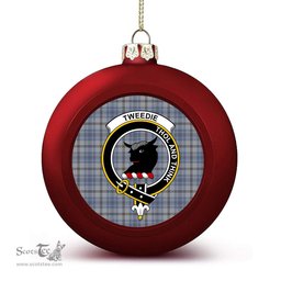ScotsTee Shop Scottish Tweedie Crest Tartan Christmas Ball Ornament