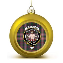 ScotsTee Shop Scottish McFarland Hunting Modern Crest Tartan Christmas Ball Ornament