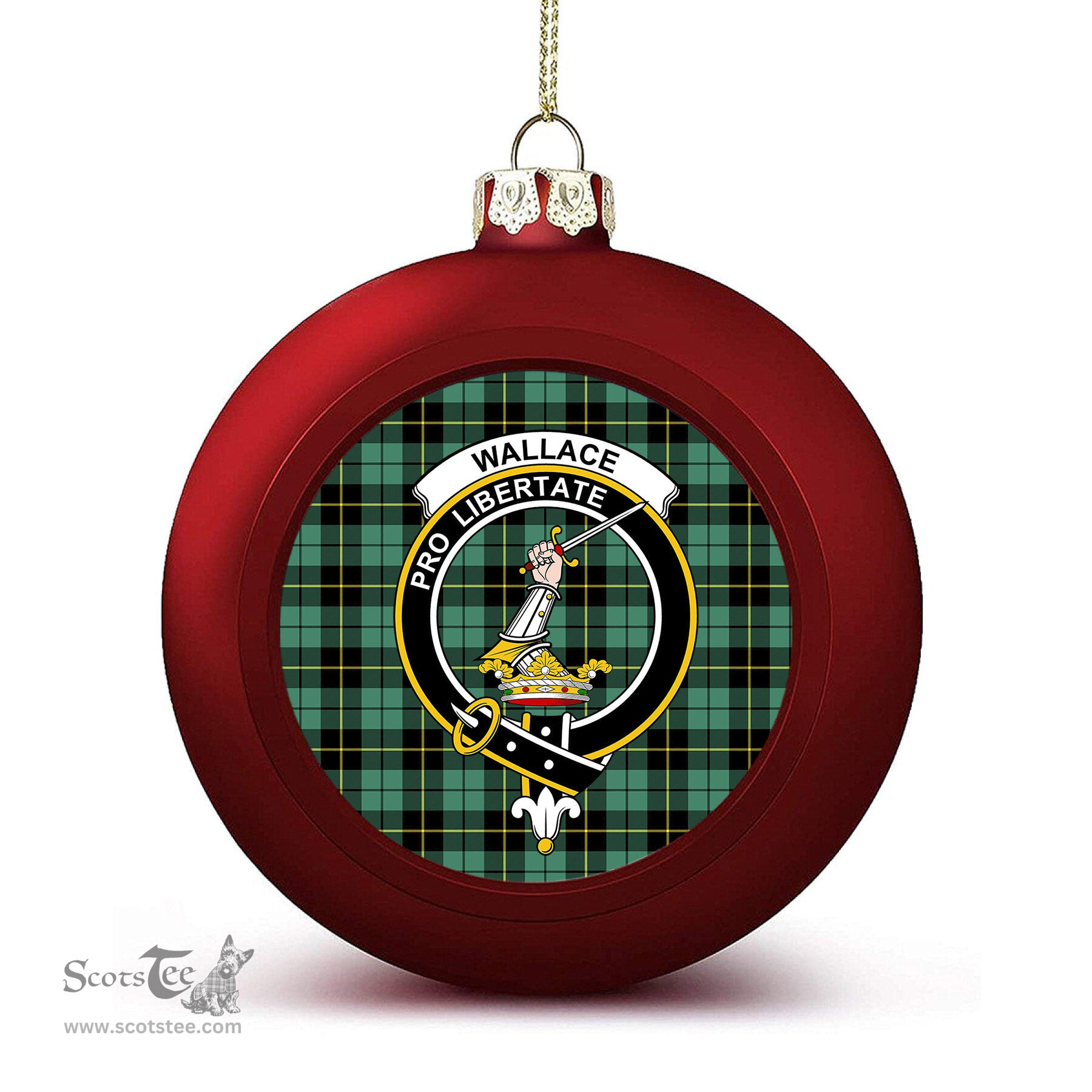 ScotsTee Shop Scottish Wallace Hunting Ancient Crest Tartan Christmas Ball Ornament