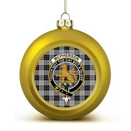 ScotsTee Shop Scottish McPherson Dress Crest Tartan Christmas Ball Ornament