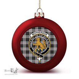 ScotsTee Shop Scottish McPherson Dress Crest Tartan Christmas Ball Ornament