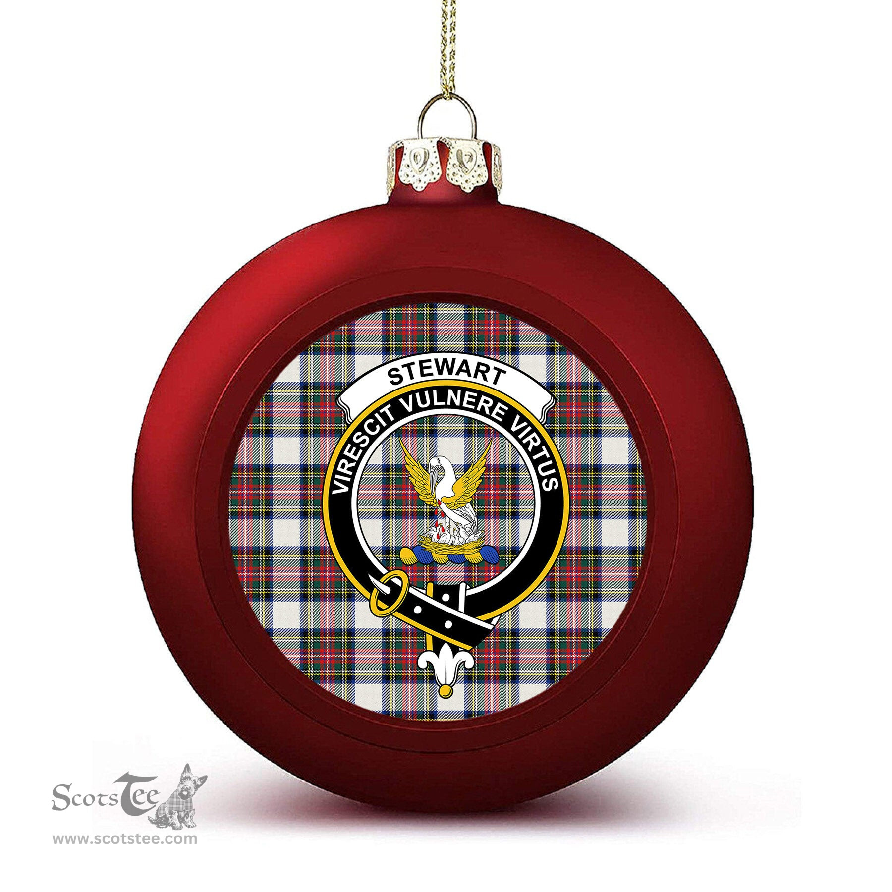 ScotsTee Shop Scottish Stewart Dress Modern Crest Tartan Christmas Ball Ornament