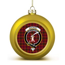 ScotsTee Shop Scottish MacRae of Inverinate Crest Tartan Christmas Ball Ornament
