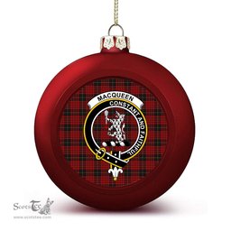 ScotsTee Shop Scottish MacQueen Crest Tartan Christmas Ball Ornament