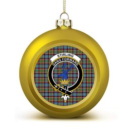 ScotsTee Shop Scottish Stirling SC Crest Tartan Christmas Ball Ornament
