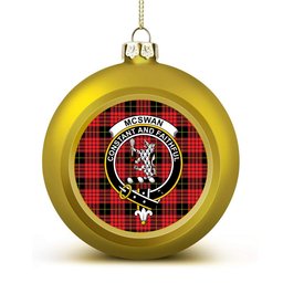 ScotsTee Shop Scottish McSwan Modern Crest Tartan Christmas Ball Ornament