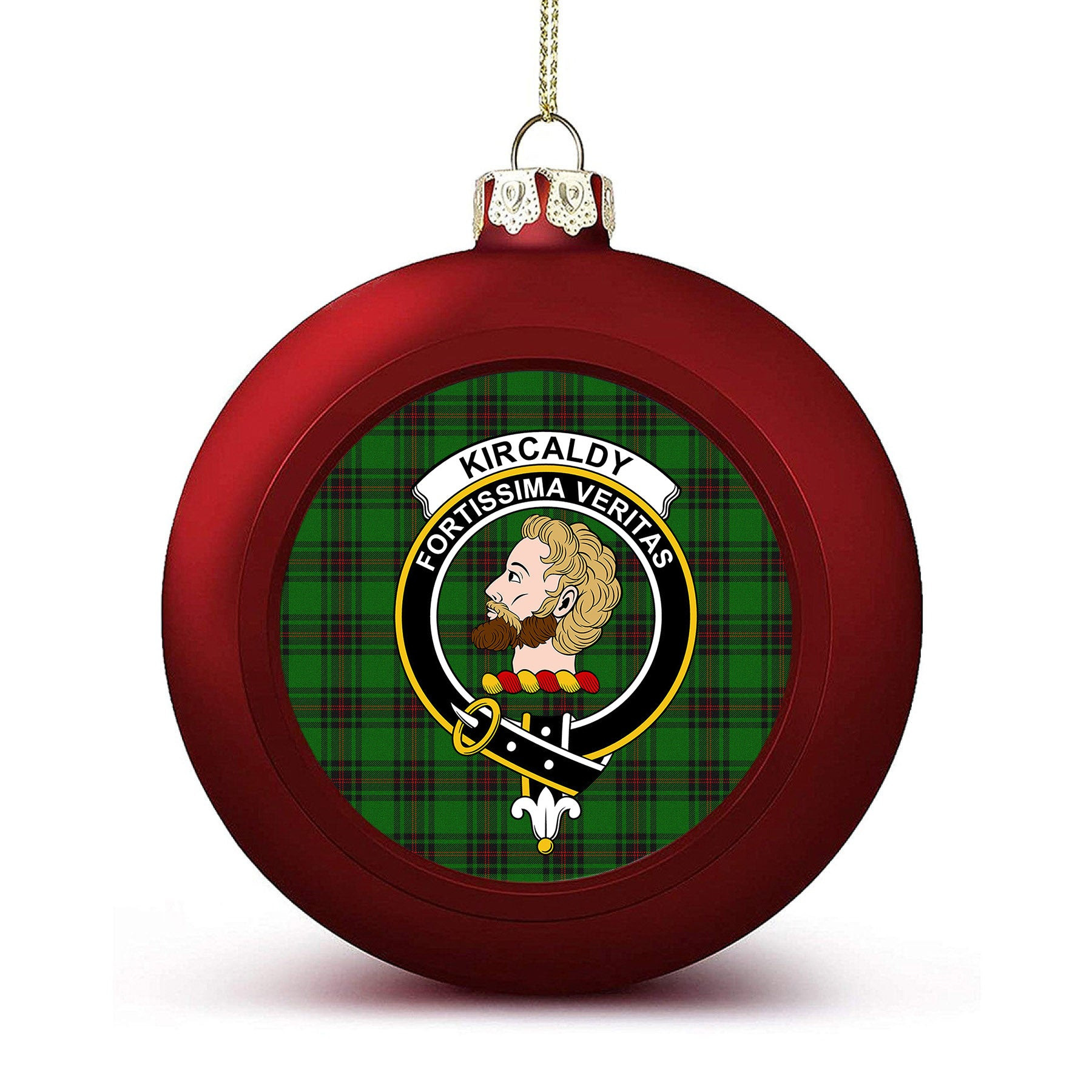 ScotsTee Shop Scottish Kirkcaldy SC Crest Tartan Christmas Ball Ornament
