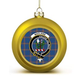 ScotsTee Shop Scottish MacLaine of Loch Buie Hunting Ancient Crest Tartan Christmas Ball Ornament