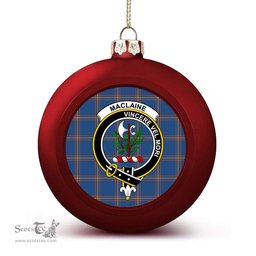 ScotsTee Shop Scottish MacLaine of Loch Buie Hunting Ancient Crest Tartan Christmas Ball Ornament