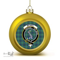 ScotsTee Shop Scottish McNeil of Colonsay Ancient Crest Tartan Christmas Ball Ornament